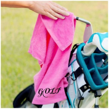 Cotton golf towel with hook and logo