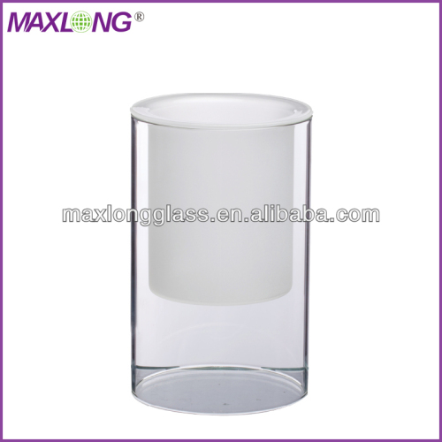 Borosilicate Glass Candle Holder with Sandblasting