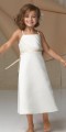 SHORE KOLOM SPAGHETTI STRAPS TEA-LENGTE SATIN ORGANZA FLOOM Girl Dress