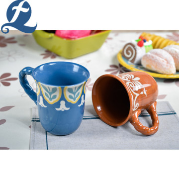 Wholesale Colorful Hand Painting Tea Cup With Handle