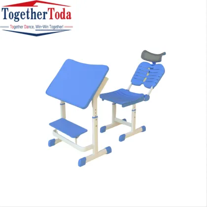 Steel Plastic Lunch Break Desk Chair Set