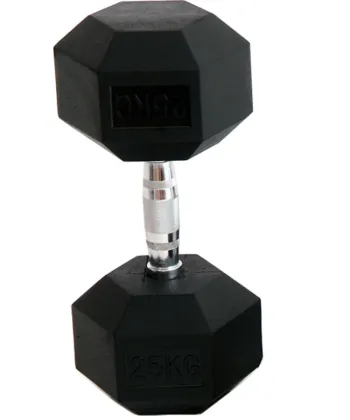 Custom Tiger Sport Hexagon Cast Iron Rubber Coated Dumbbells 20kg Gym Weights Set