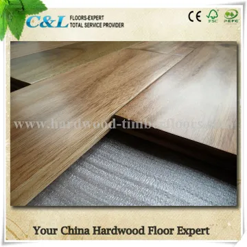 Hand-scraped large leaf acacia solid wood flooring Foshan