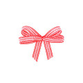 Grid pattern red Ribbon Bow for packing box