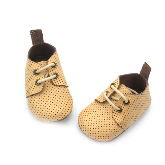 Soft Sole Casual Shoes Yellow Faux Suede Baby Oxford Shoes in Bulk