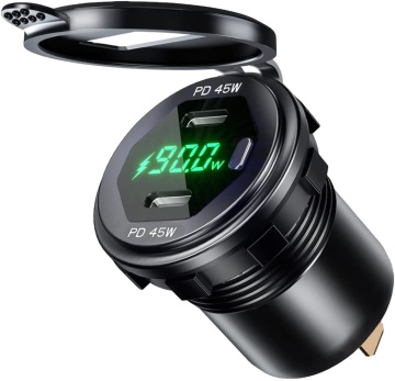 Double USB C Car Charger Socket Outlet 45W