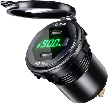 Dual USB C Car Charger Socket Outlet 45W