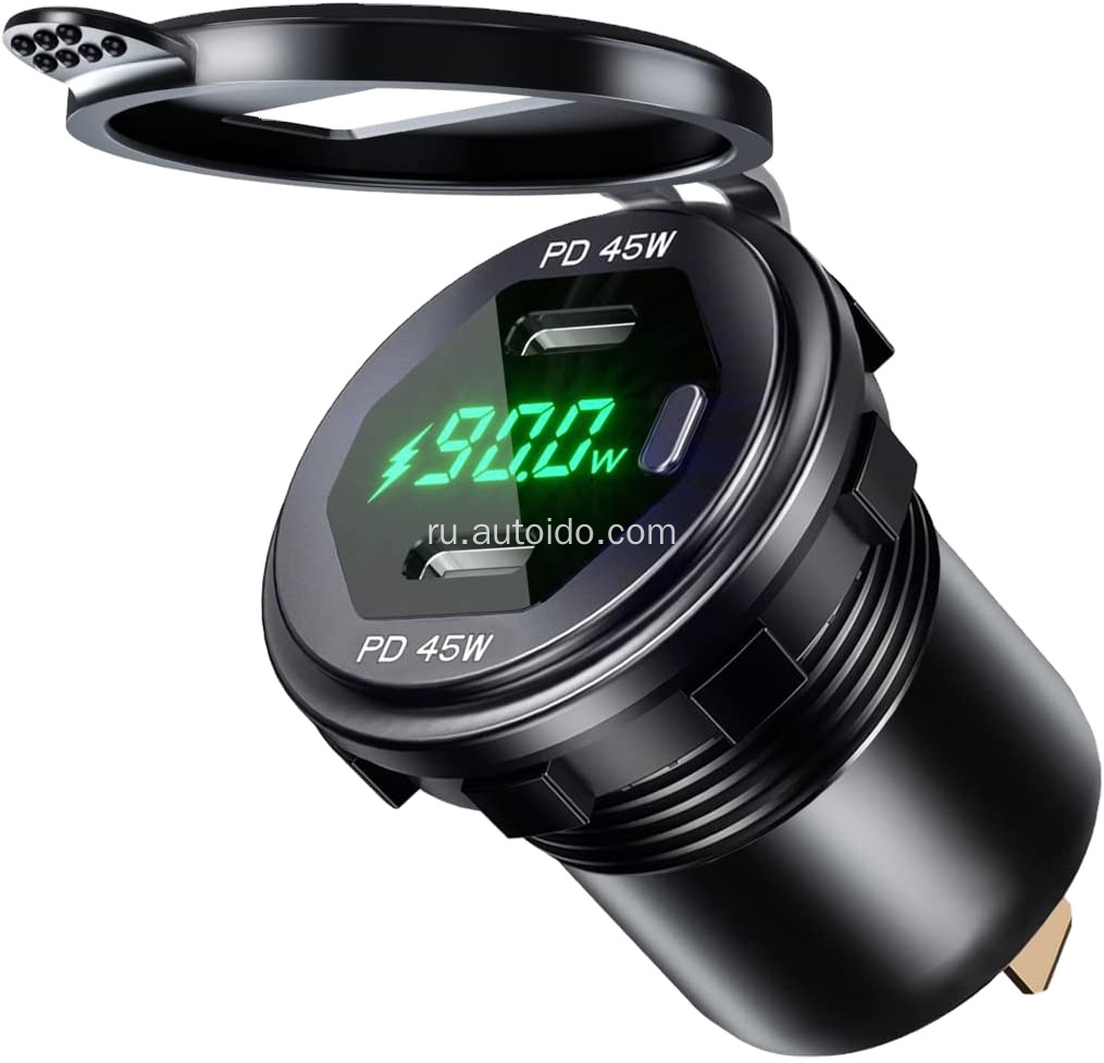 Двойной USB CA CAR Charger Outlet 45W