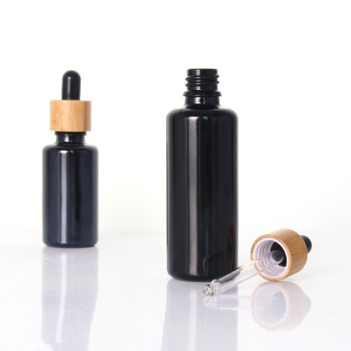 Serum Bottle with Dropper Wholesale 10ml Bamboo Collar Precise Dosage Dropper Serum Glass Bottle Factory