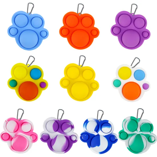 TikTok Hot Selling Soft Silicone Dog Paw Shaped Multi-Color Sensory Toy