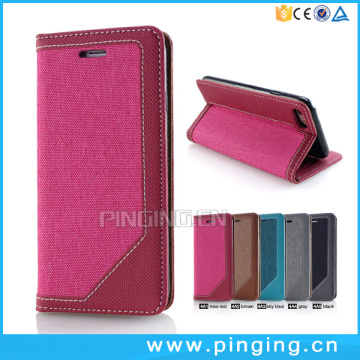 Denim Fabric Leather Phone Case Flip Cover for Samsung Galaxy C7 Pro