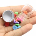 Resin Chocolate Beans Bottle Charms Glass Candy Bottle Craft Miniature Dollhouse Food Bugglegum Candy Jar DIY Jewelry