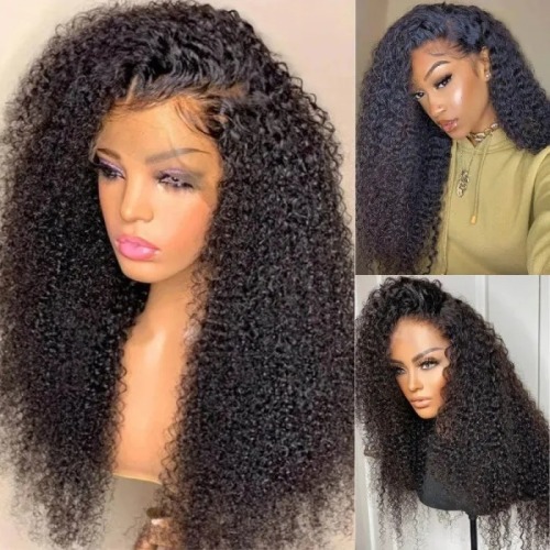 Afro Kinky Hair Wigs Human Hair Lace Front Brazilian Virgin Hair Vendor Very Full Mongolian Afro Kinky Curly Wig for Black Women