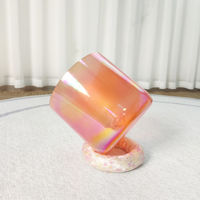 Q're Cosmic Orange Clear Crystal Singing Bowl