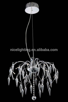 2015 zhongshan factory wholesale cheap 6 lights chrome plated clear crystal glass elbow crystal design chandelier modern light