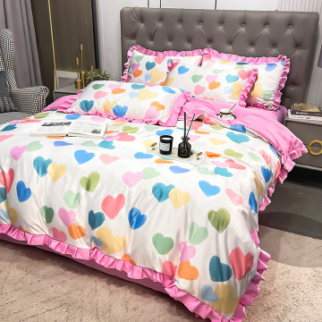 Printing Lyocell bedsheet wedding home use bedding set