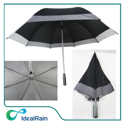 30 inch straight UV proof gray black color custom golf umbrella