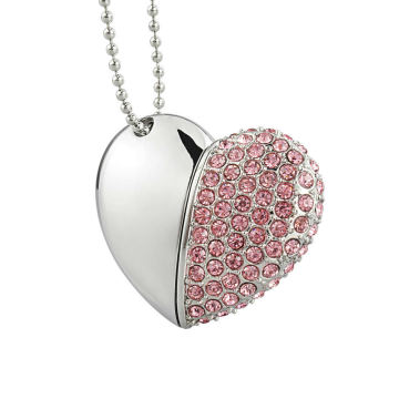 Heart Shape Crystal 8GB Disco flash USB