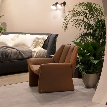 Nordic M-Shaped Leather Sofa - Casual Luxury Living Room Furniture