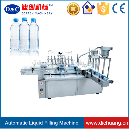 Automatic plastic bottle filling capping and labeling machine