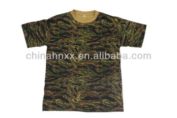military army men's Tiger stripes camouflage camo T shirt short sleeves