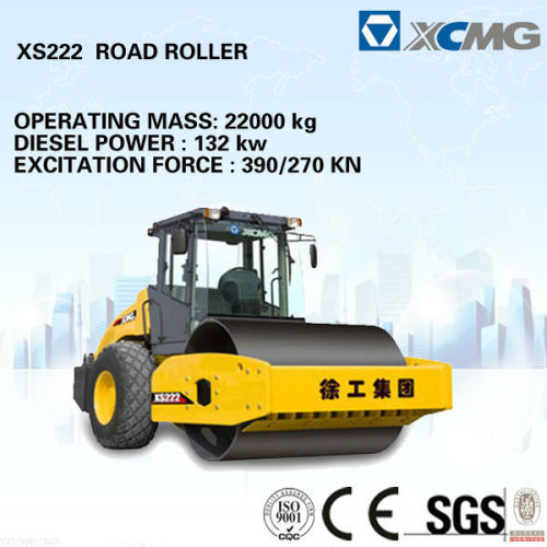 Mechanical single drum vibratory roller XS222 XCMG hydraulic road roller