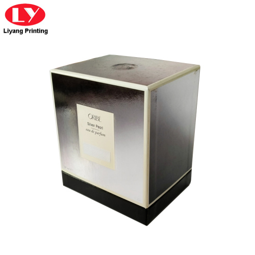 Caja de perfume de papel de empaque de lujo plateado