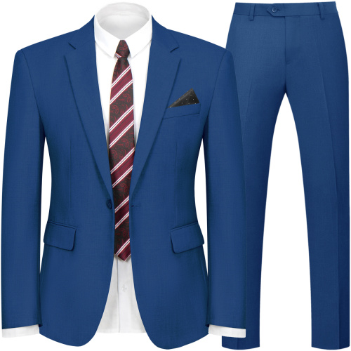 WYWK 2 Piece Men's Suit Wedding Party-Royal Blue-S