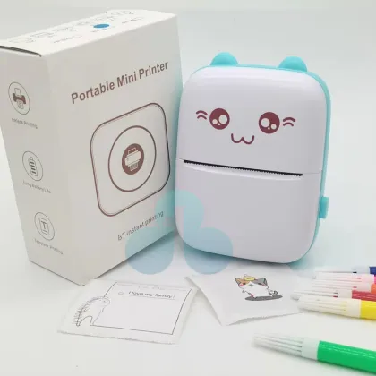 Mini Pocket Printer: Portable Thermal Printer with Bluetooth for Kids, Compatible with Android and iOS