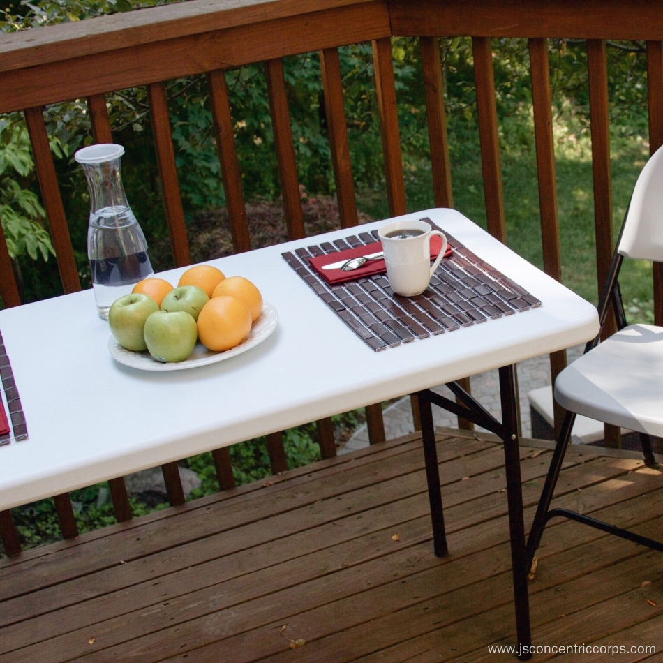 4-foot white plastic folding table