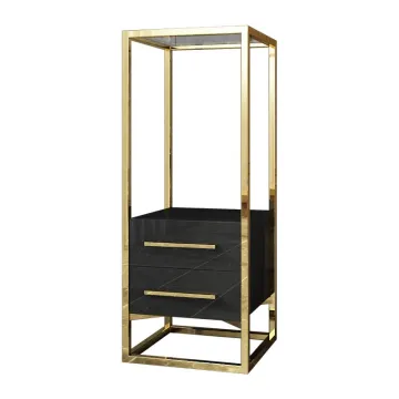 Black Shelf Light Luxury Indoor Flower Stand with Drawer