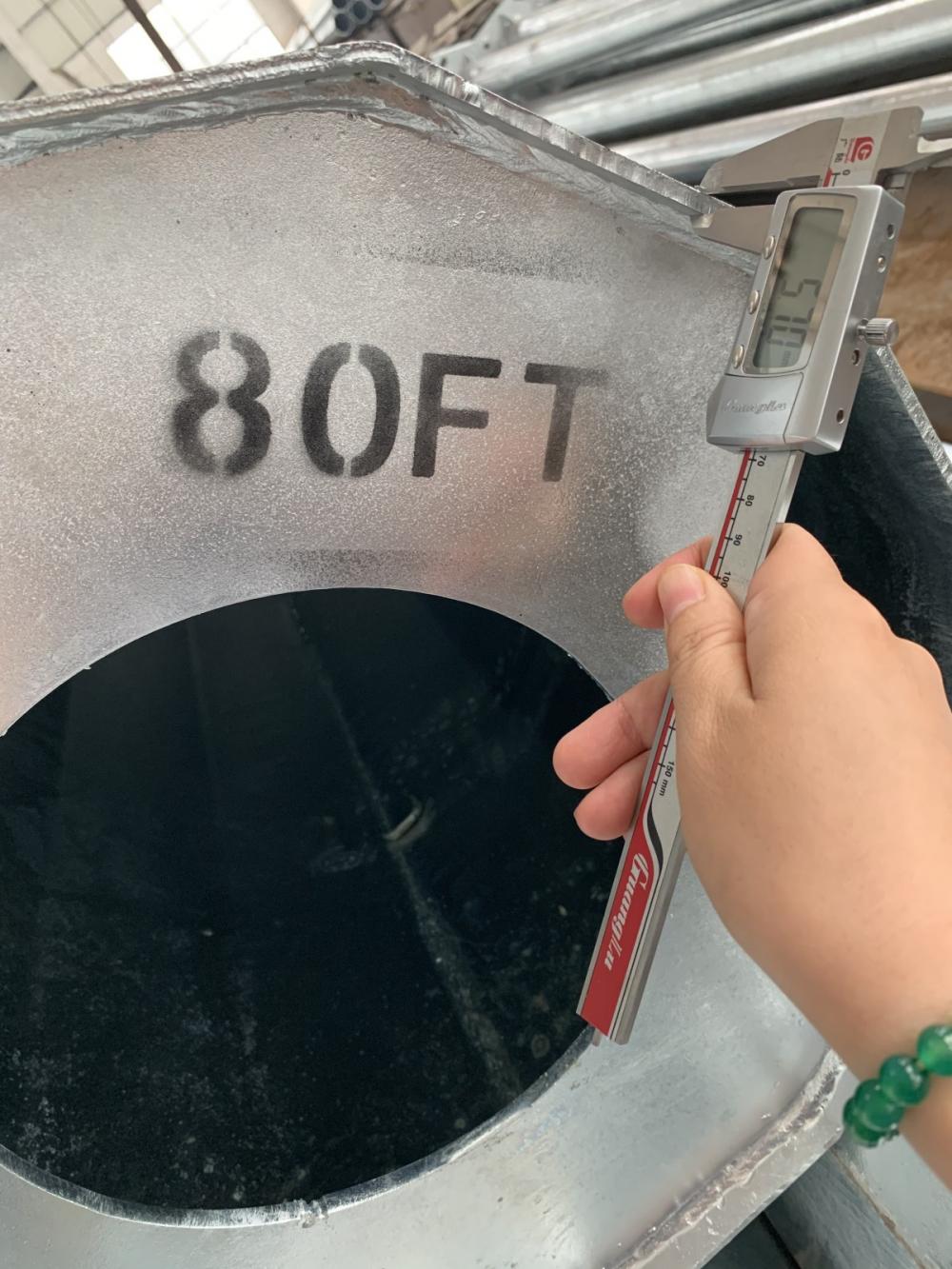 DIP HOT GALVANIZED 80FT AÇO POLO