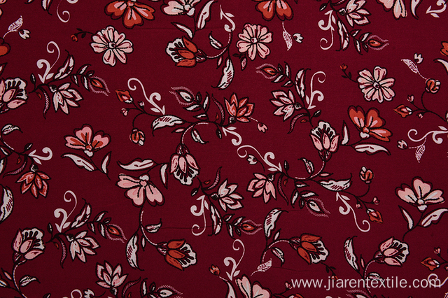 Wholesale Dark Red Background Printed Fabrics