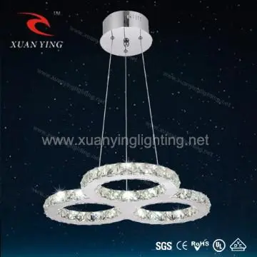 Top quality Hanging Lights Crystal Chandelier with crystal circles