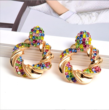 Brave Light New Irregular Metal Gol Gold Slebing Boucles d'oreilles - Accessoires de bijoux en cristal de mode de haute qualité pour les femmes en gros