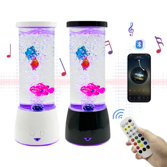Modern Bubble Fish Lamp: Bluetooth Color-Changing LED Night Light