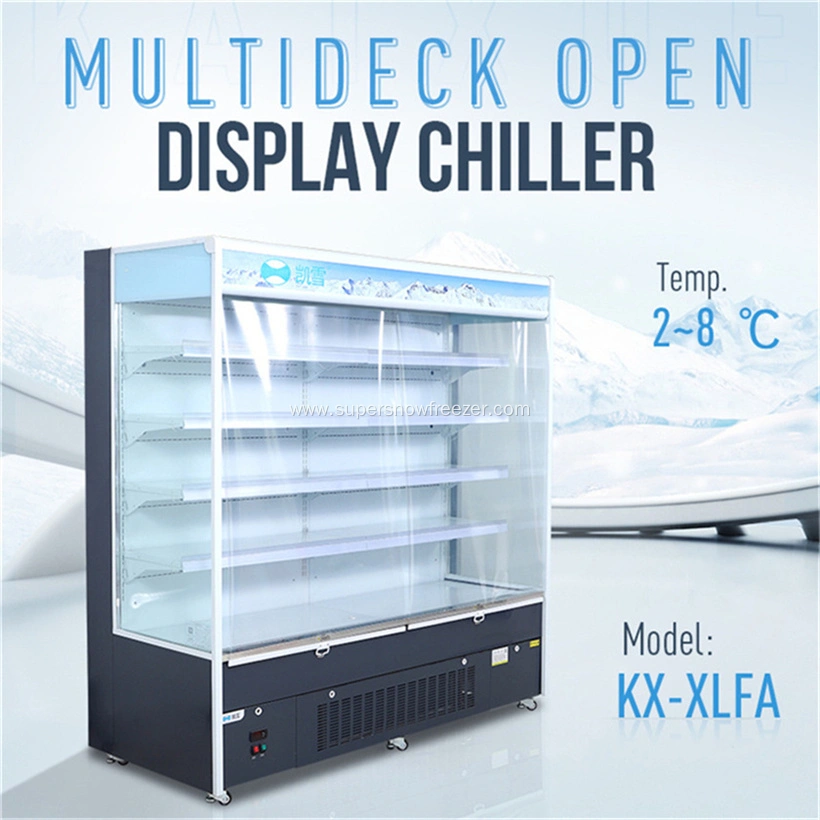 Multi Rack Display Chiller Multi-Deck Display Vegetable Chiller Open Refrigerator China ...