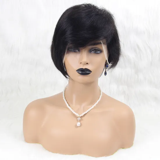 Cheap Price Peruvian short wigs human hair lace front short straight pixie wigs