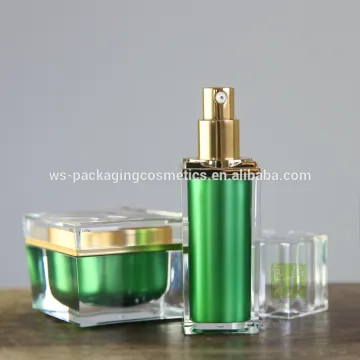 Luxury Cosmetic Square Acrylic Bottle Airless Pump