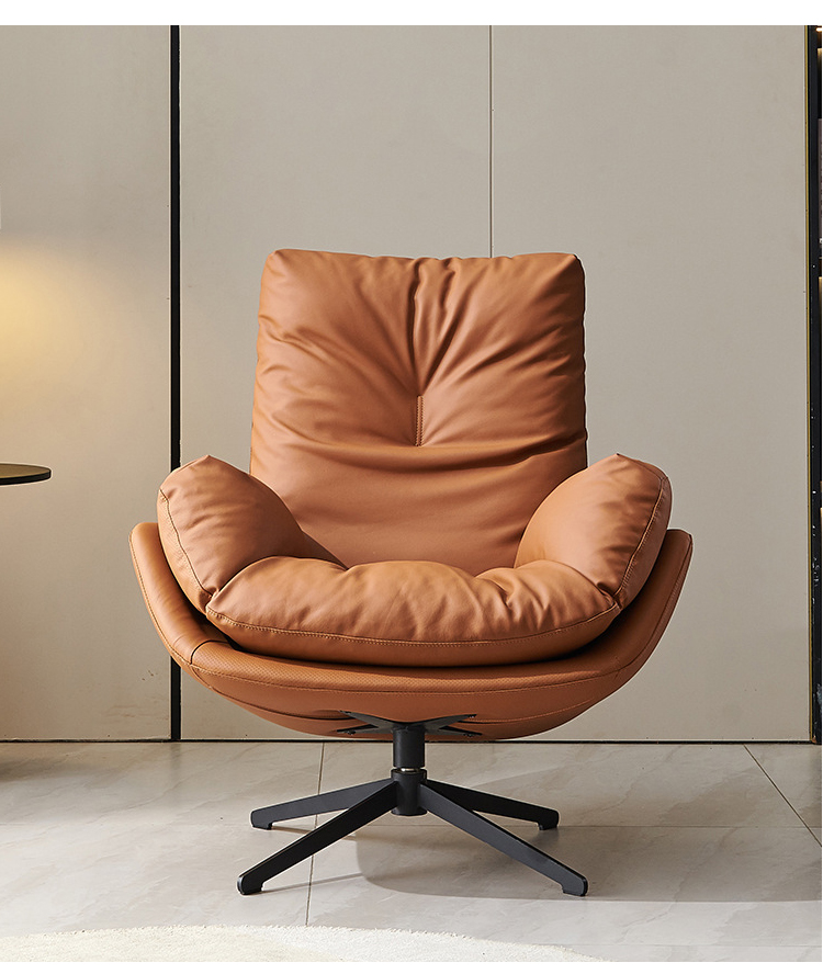 Modern leather rotatable cushion chairs