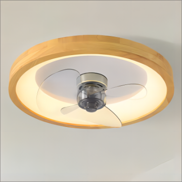 Moderne minimalistische japanische LED -Deckenlüftungslampe mit Holzkornfernbedienung