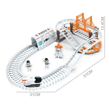 Electric Racing Slot Track Set: DIY Assembly Railway Toy for Kids