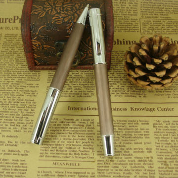 Twin Pen set Ballpoint Pen and Roller pen Novelty Design Wooden Pattern Pen Barrel 2pcs Writing Instrument Stationery Set