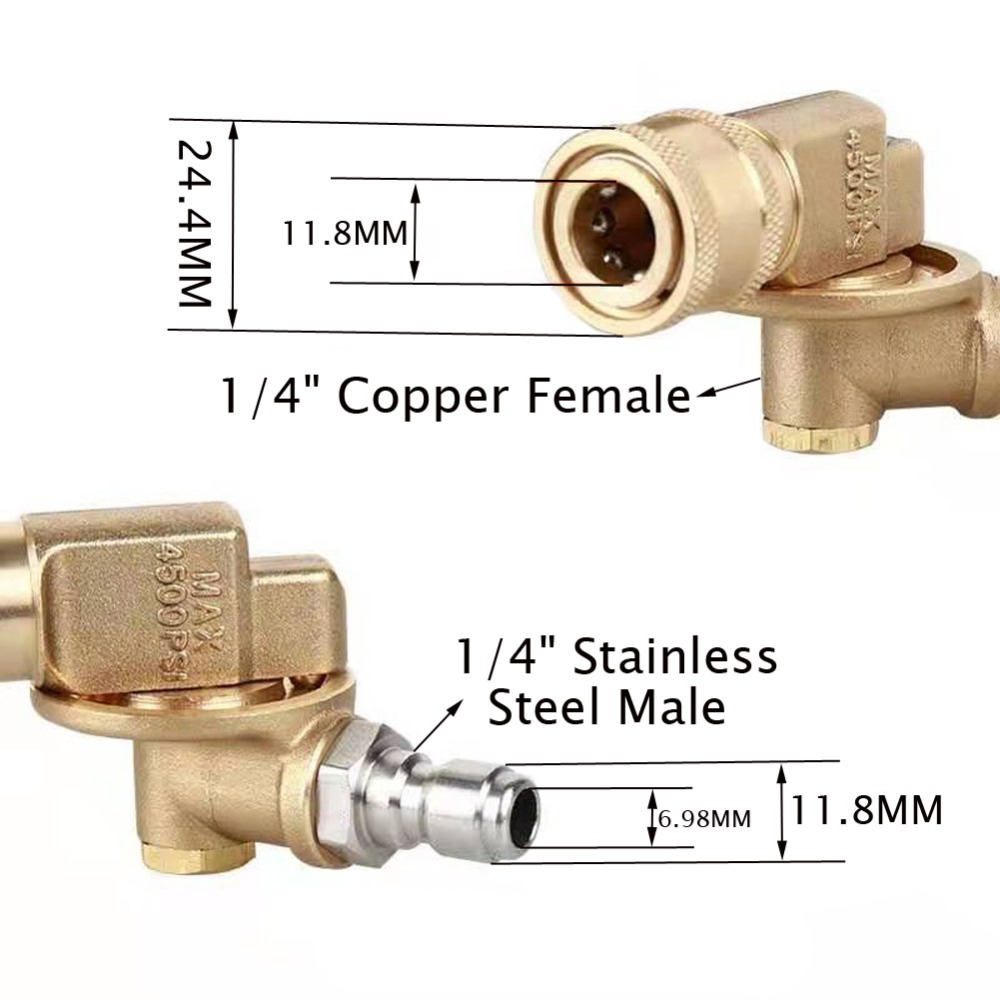 7 point G1 / 4 Brass adapter for car washing, metal quick connector, gun barrel, high pressure washer accessories, clean blind