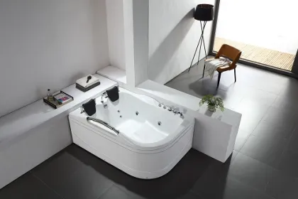 Two Seats Strong Power Jacuzzi Tub with Handrail