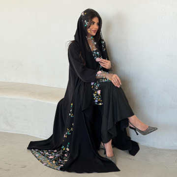 روسری مشکی توری دوزی شده عبای زنانه