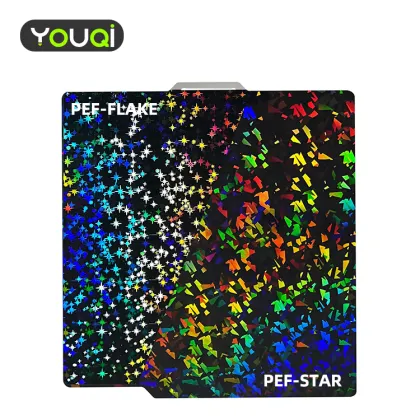 3D Printer Build Plate Accessories for Bambu Lab Models: YouQi Rainbow Confetti PEF Galaxy PEY Compatibility