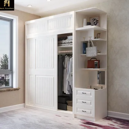 Modern Solid Wood Sliding Door Wardrobe for Home