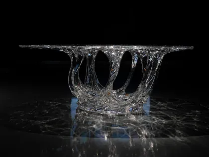 Oval Transparent Four Seas Crystal Dining Table