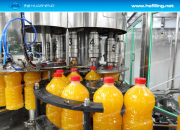 Pet / Glass Bottle 4 in 1 Unit Automatic Pulp Juice Filling Machine